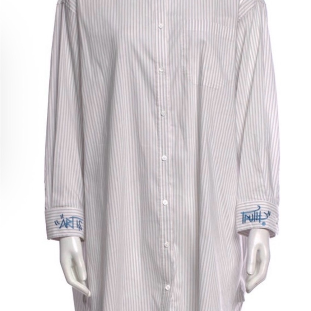 Zadig & Voltaire White Striped Button Down Shirt